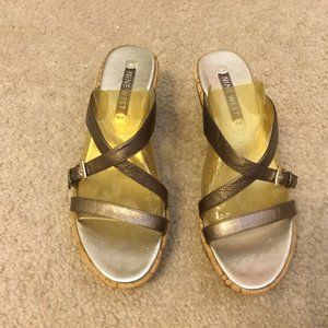 NINE WEST Kairio Ancien Tea wedge sandals 6.5 M
